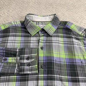 Tommy Bahama Mens Medium Plaid Button Down Shirt Pima Cotton Casual